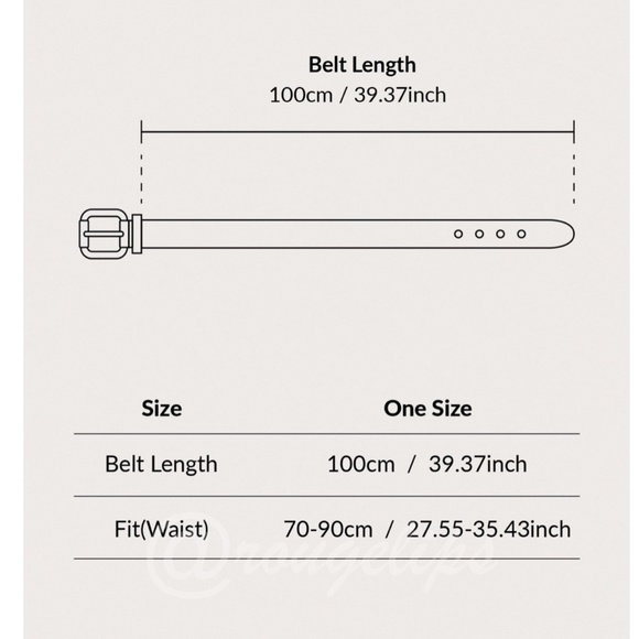 Camel Brown PU Leather Belt Gold Buckle - Picture 4 of 4